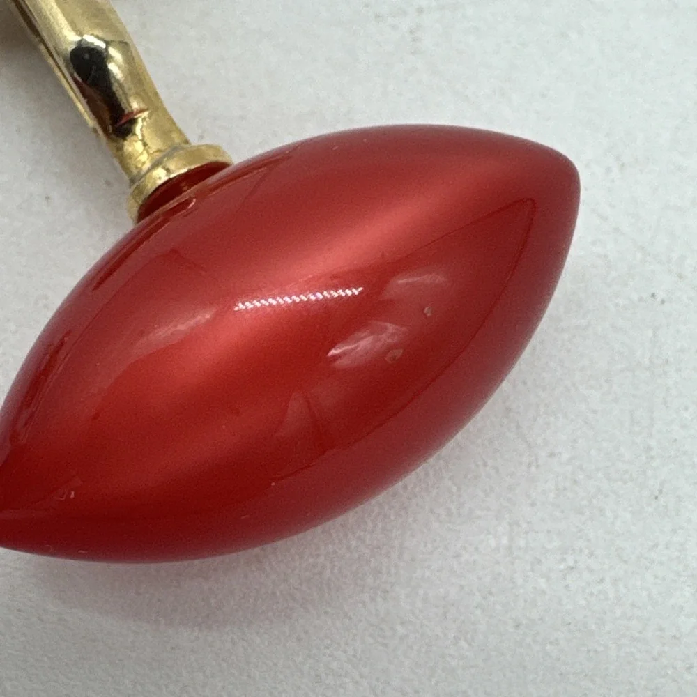 SWANK Mid-century 1940s Vintage Cufflinks, Coral Lucite, Gold Tone Setting